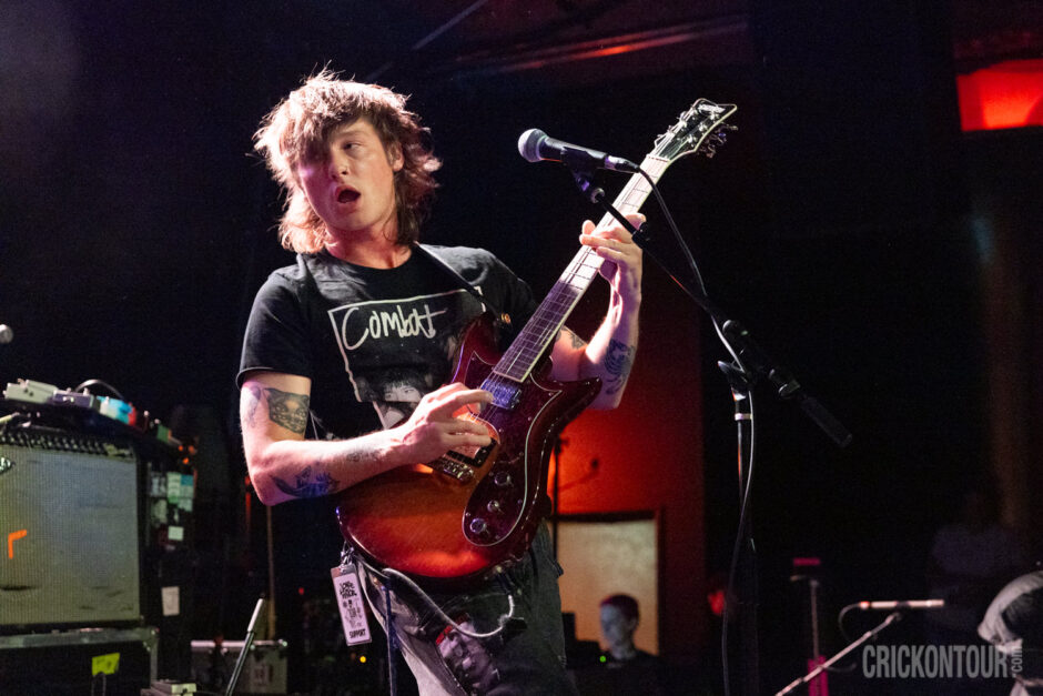 Teen Mortgage rocking out during a live performance at The Showbox.