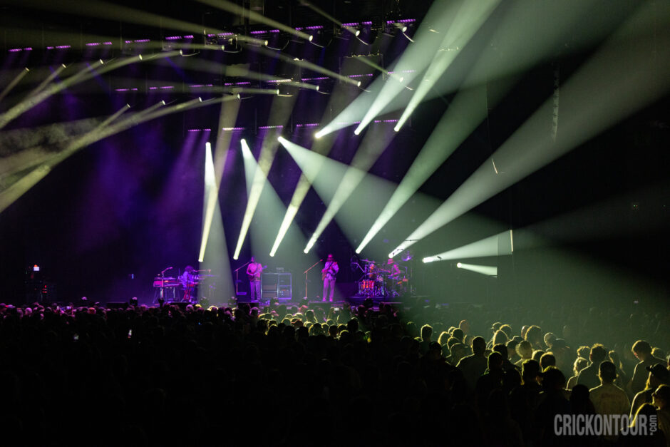 The crowd is dazeled by the light show as Goose performs at WaMu Theater in Seattle, Wa